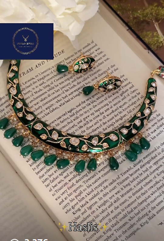 Emerald Meenakari Hasli Set